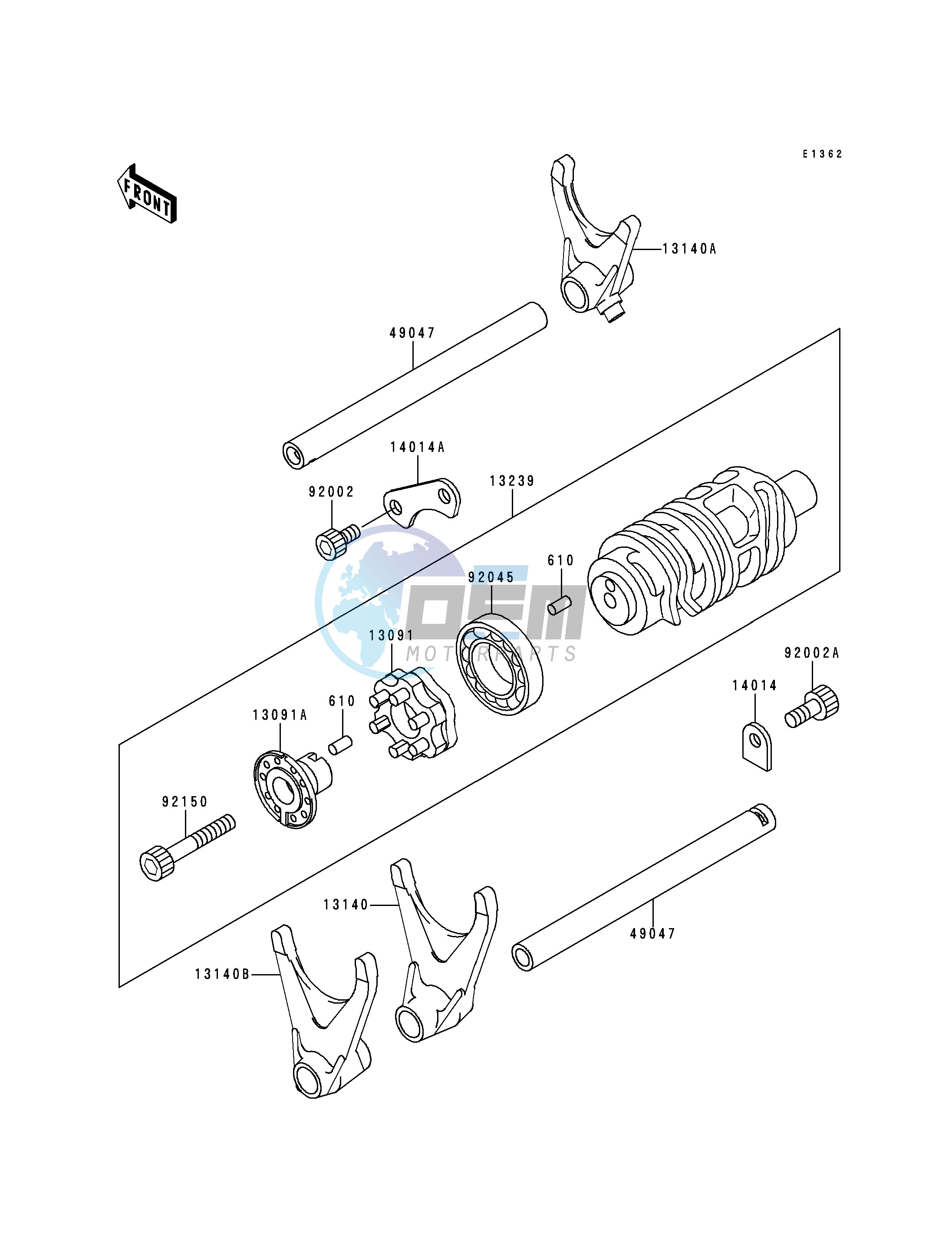 GEAR CHANGE DRUM_SHIFT FORK-- S- -