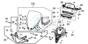 GTS 125I ABS-SNS EURO4 L7 drawing DASHBOARD - WINDSCREEN