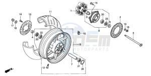 VTR1000SP RC51 drawing REAR WHEEL (VTR1000SPY/1)