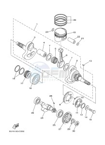 YFM350FWA GRIZZLY 350 4WD (1NSK) drawing CRANKSHAFT & PISTON