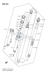 GSX650F (E3-E28) Katana drawing FRONT FORK DAMPER (GSX650FL1 E28)