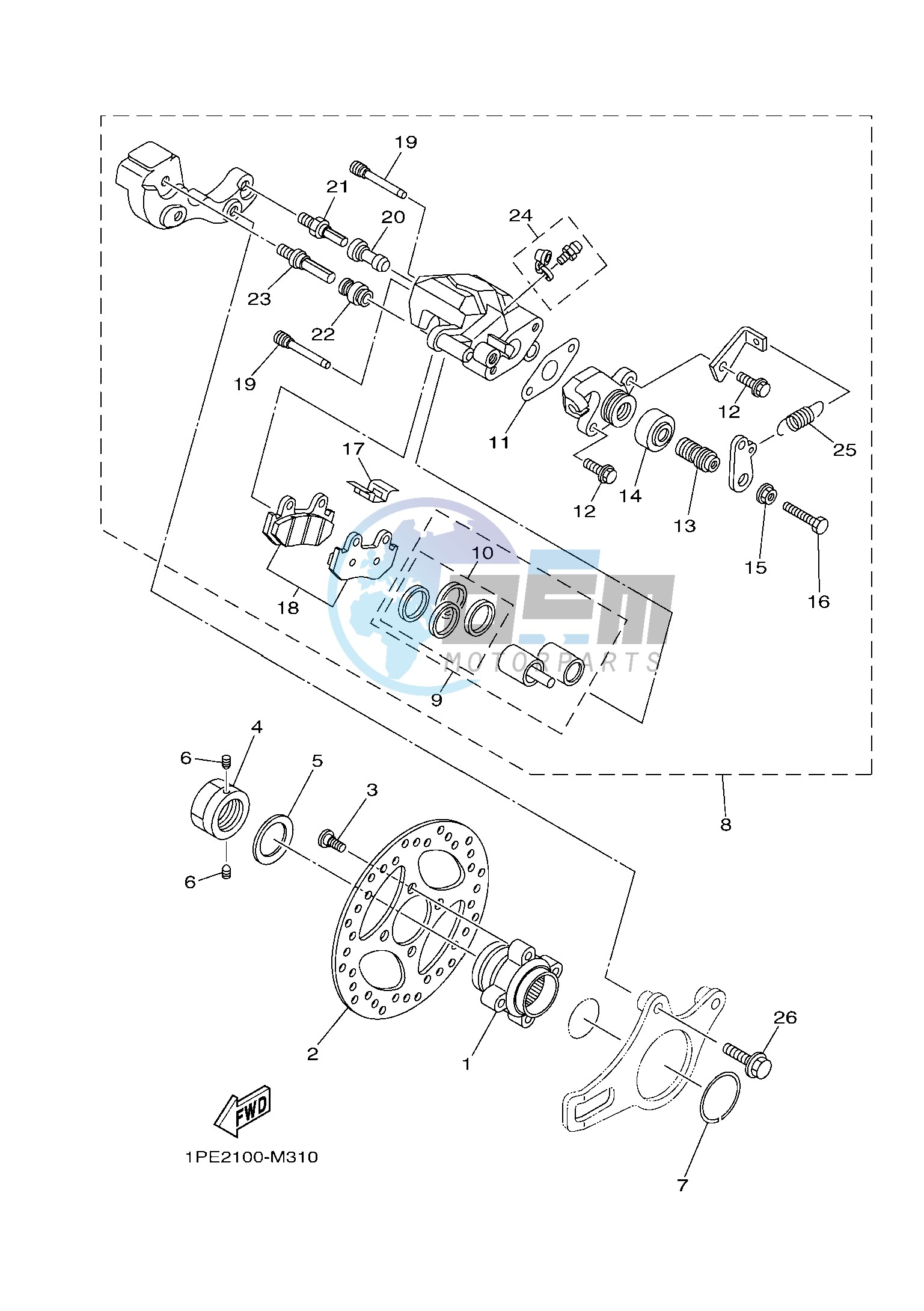 REAR BRAKE CALIPER