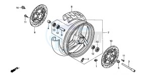 CB600F HORNET drawing FRONT WHEEL