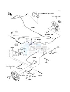 MULE_610_4X4 KAF400A7F EU drawing Rear Brake Piping