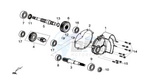 GTS 125I drawing CRANKCASE - DRIVE SHAFT