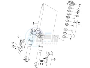 Beverly 125 e3 drawing Fork steering tube - Steering bearing unit