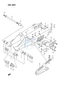 RMX250 (E3) drawing REAR SWINGING ARM (MODEL M N)