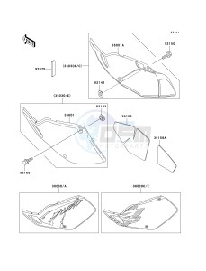 KLX 250 D [KLX250R] (D2-D4) [KLX250R] drawing SIDE COVERS