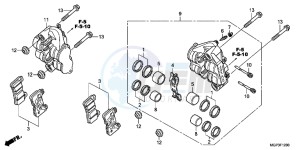 CBR1000RRD Fireblade - CBR1000RR UK - (E) drawing FRONT BRAKE CALIPER (CBR1000RR/RA)