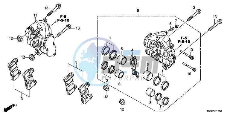 FRONT BRAKE CALIPER (CBR1000RR/RA)