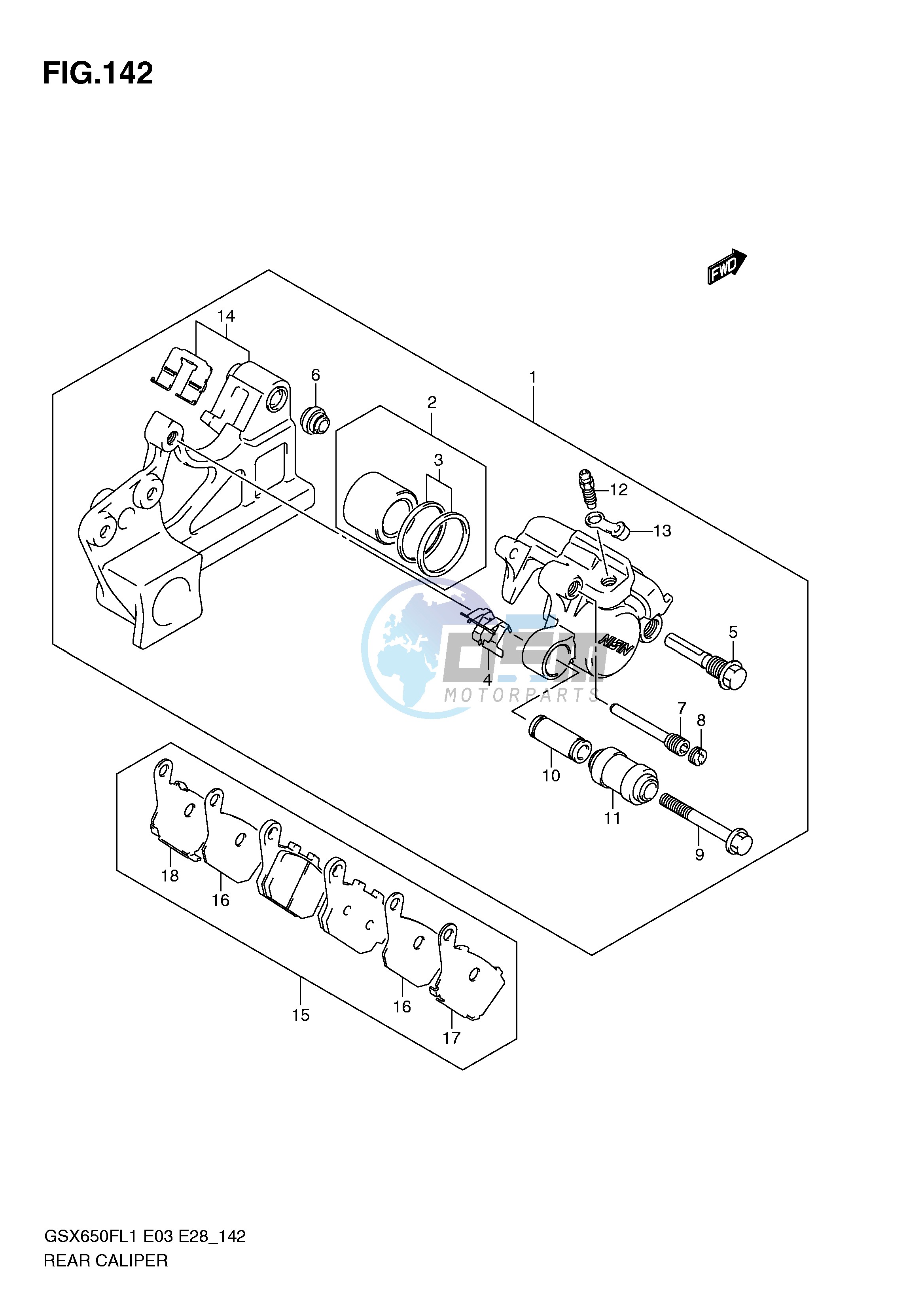 REAR CALIPER (GSX650FL1 E33)