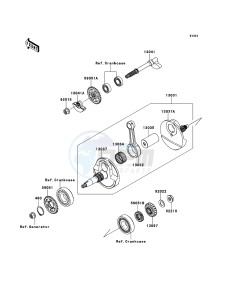 KFX450R KSF450BBF EU drawing Crankshaft