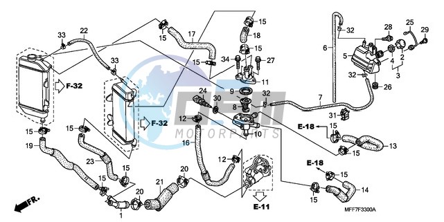 WATER HOSE/THERMOSTAT