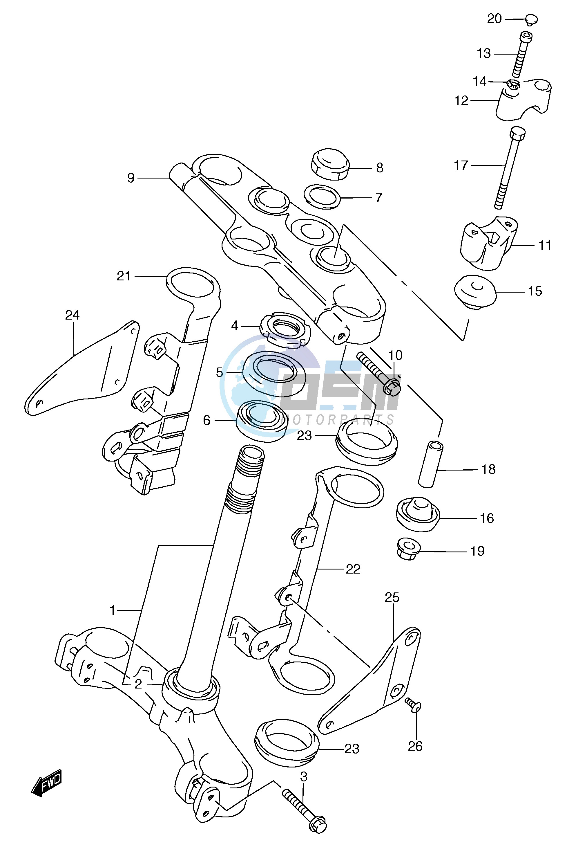 STEERING STEM (GSF1200T V W X Y ST SV SW SX SY)