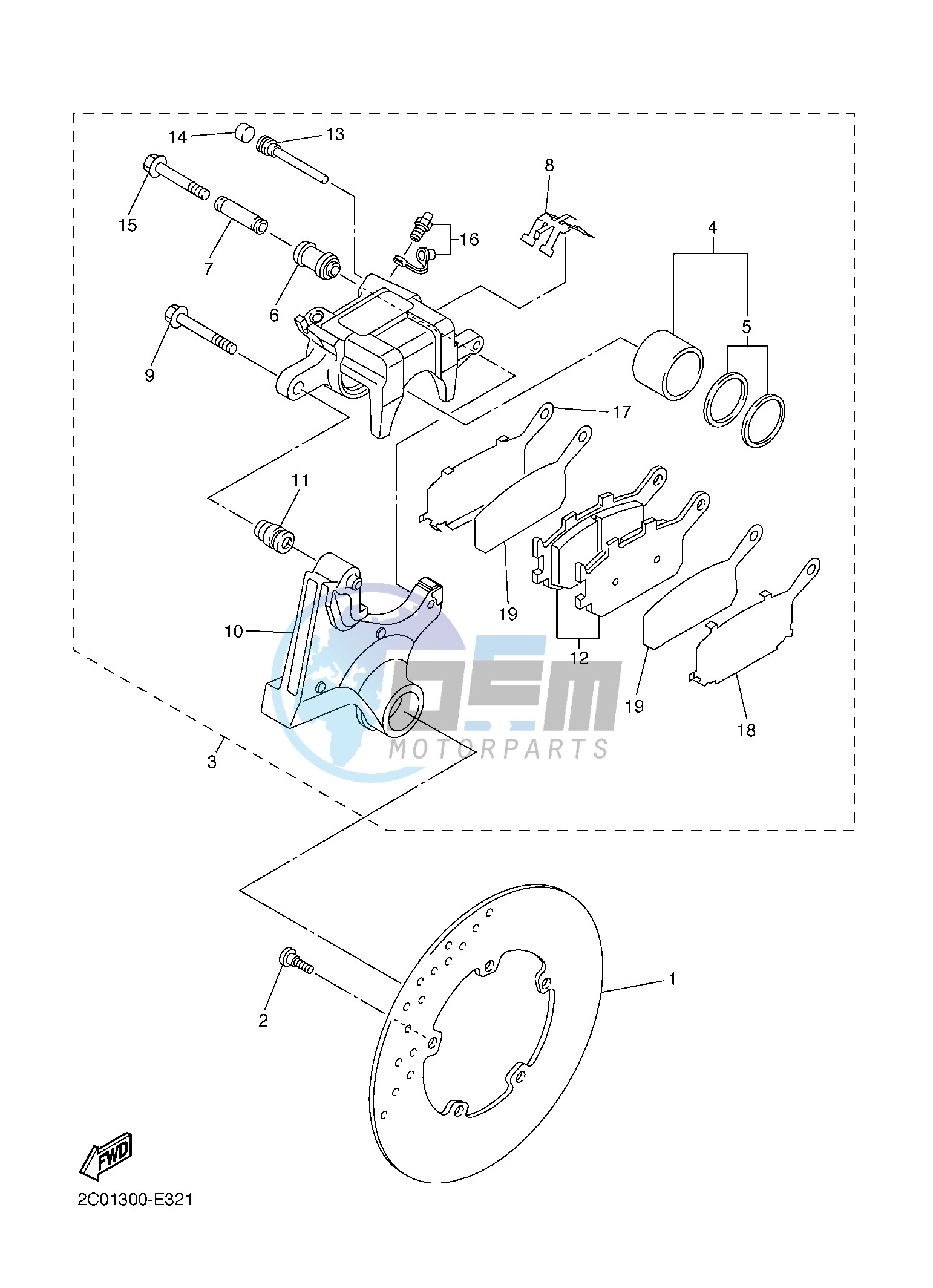 REAR BRAKE CALIPER