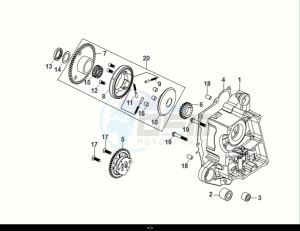 ORBIT III 50 (XE05W2-NL) (E5) (M1) drawing R CRANK CASE-OIL PUMP ASSY