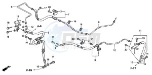 FJS600D SILVER WING drawing REAR BRAKE PIPE (FJS6001/2/D3/D4/D5)