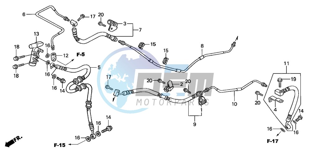 REAR BRAKE PIPE (FJS6001/2/D3/D4/D5)