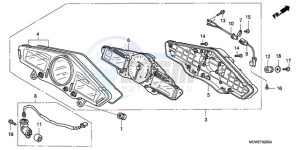 VFR800A9 France - (F / ABS CMF MME) drawing METER