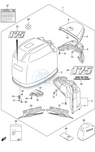 DF 175 drawing Engine Cover (Black)