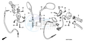 CBF125MA UK - (E) drawing HANDLE LEVER/SWITCH/CABLE