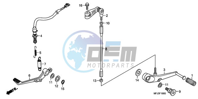 BRAKE PEDAL/CHANGE PEDAL