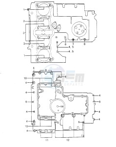 KZ 1000 G [CLASSIC] (G1) [CLASSIC] drawing CRANKCASE BOLT & STUD PATTERN