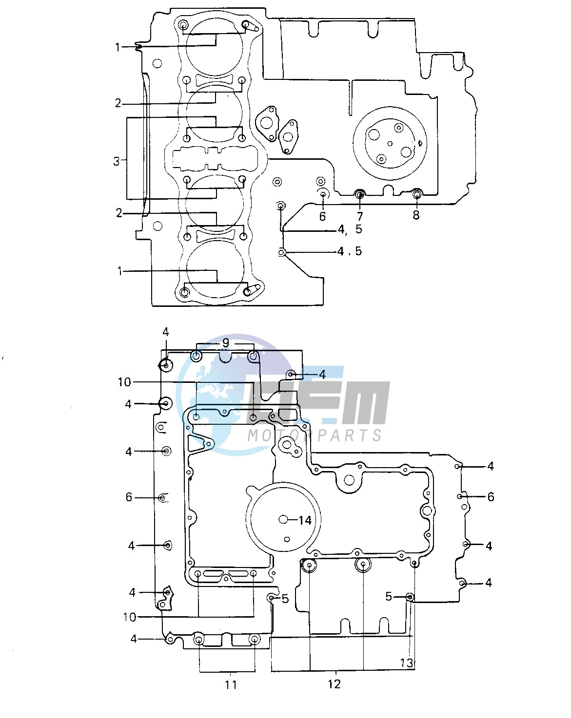 CRANKCASE BOLT & STUD PATTERN