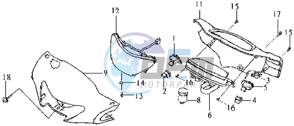 DASHBOARD - TAIL LIGHT - HANDLEBAR COVER