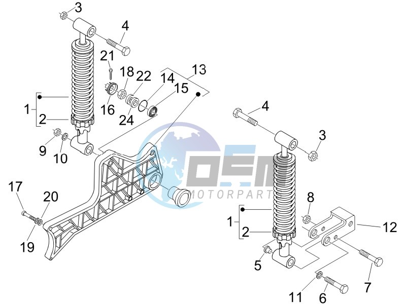 Rear suspension - Shock absorbers