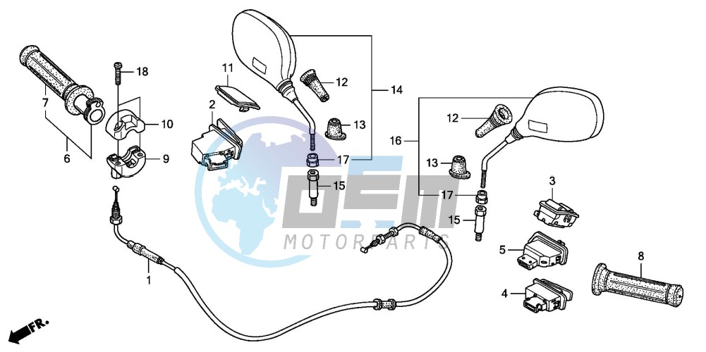 SWITCH/CABLE/MIRROR (FES1253-5)(FES1503-5)