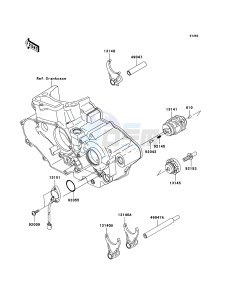 KX450F KX450D7F EU drawing Gear Change Drum/Shift Fork(s)