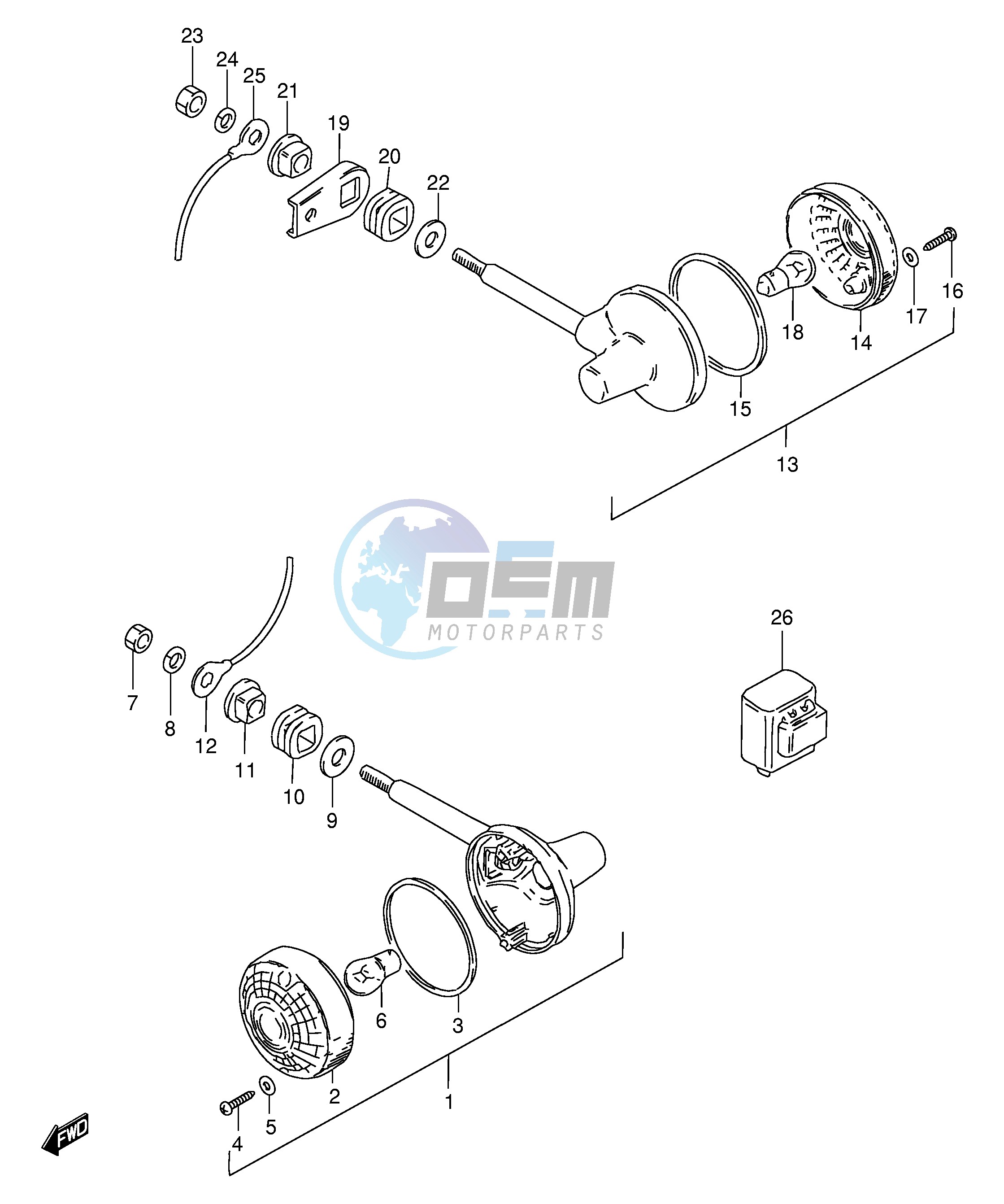 TURN SIGNAL LAMP (E15,E17,E18,E39)