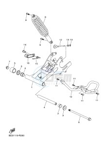 YFM90R YFM09RYXH (BD39) drawing REAR ARM