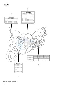 GSX650F (E3-E28) Katana drawing LABEL (GSX650FAL1 E28)