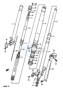 RM250 (K-L-M-N) drawing FRONT DAMPER (MODEL M)