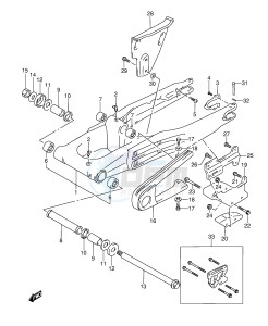 DR350 (E3) drawing REAR SWINGING ARM (MODEL L M N P)