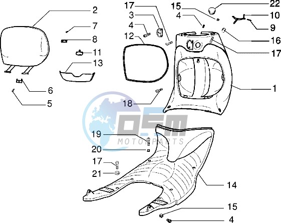 Front glove compartment - Footboard