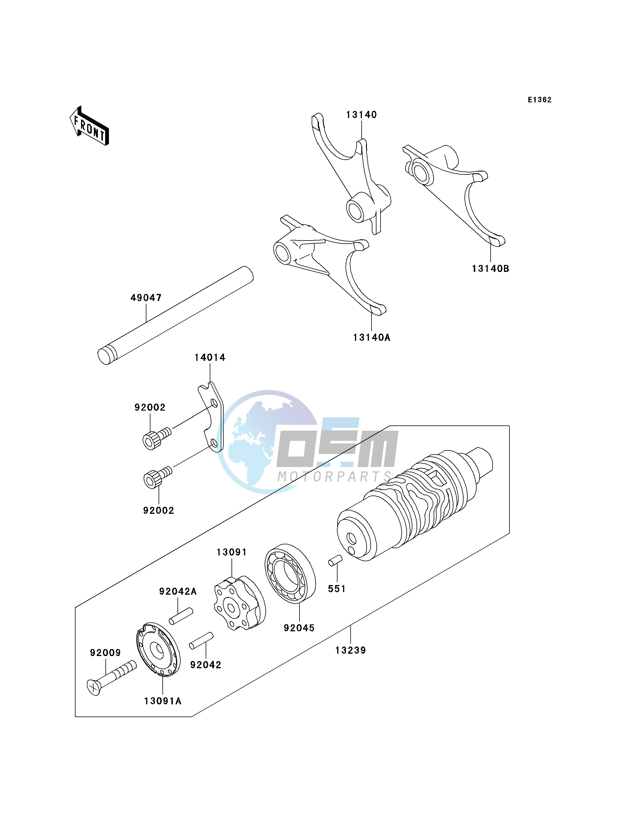 GEAR CHANGE DRUM_SHIFT FORK-- S- -