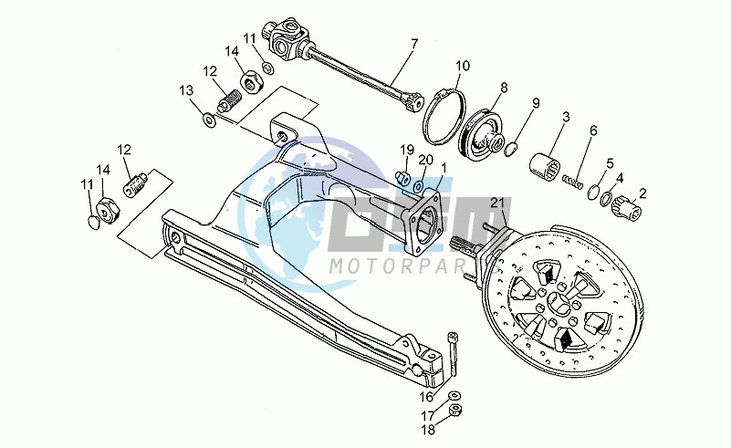 Swing arm-from frame pg17001