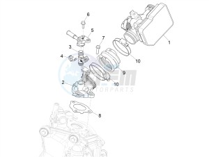 GTS 300 SUPER HPE 4T 4V IE ABS E4 (NAFTA) drawing Throttle body - Injector - Induction joint