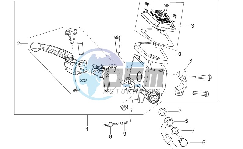 Front master brake cilinder