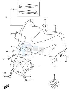 GSX-R1000 ARZ drawing FUEL TANK FRONT COVER (GSX-R1000AL8 E21) (FOR YWW)