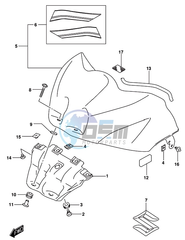 FUEL TANK FRONT COVER (GSX-R1000AL8 E21) (FOR YWW)