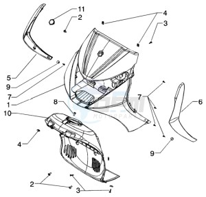 Beverly 200 drawing Shield - wheel compartment