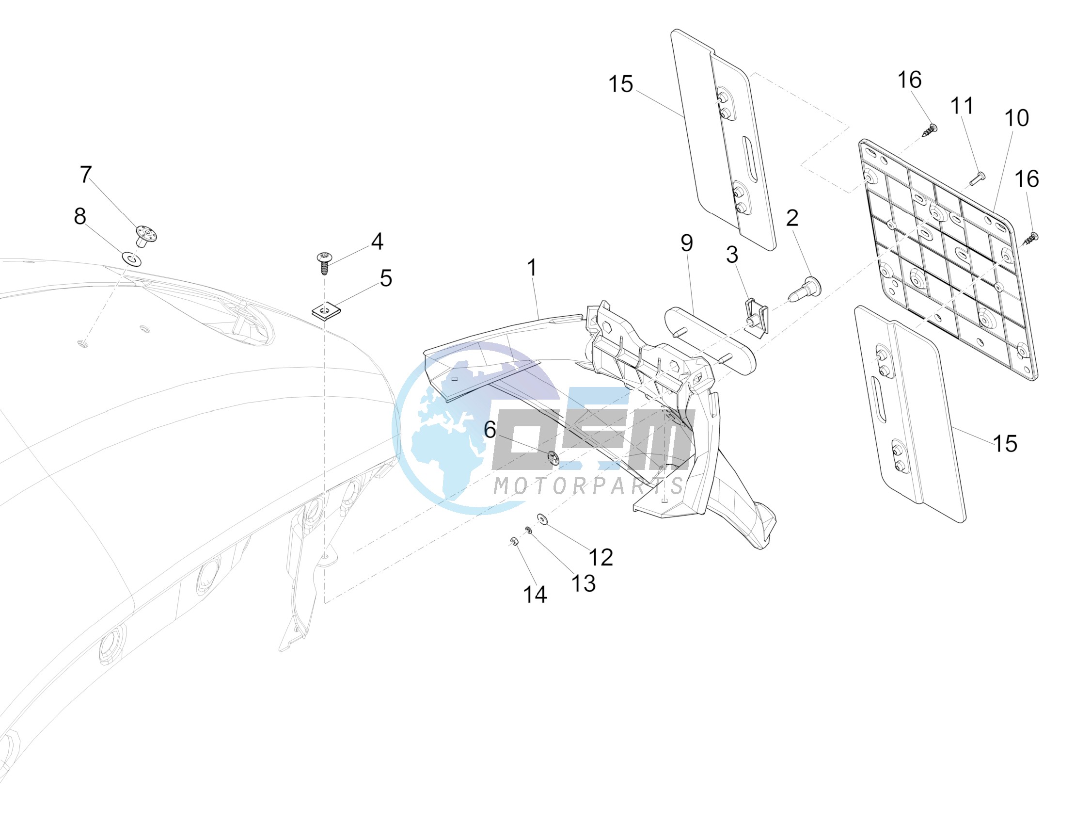 Rear cover - Splash guard