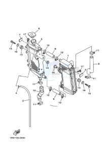 YZ250X (BF1M) drawing RADIATOR & HOSE