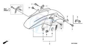 CB1300SA9 UK - (E / ABS BCT MKH MME TWO TY2) drawing FRONT FENDER