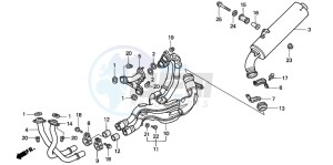VFR750F drawing EXHAUST MUFFLER (VFR750FR/FS/FT/FV)