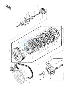 KZ 400 D (D3-D4) drawing CLUTCH -- 76 -77 KZ400 - D3_D4- -